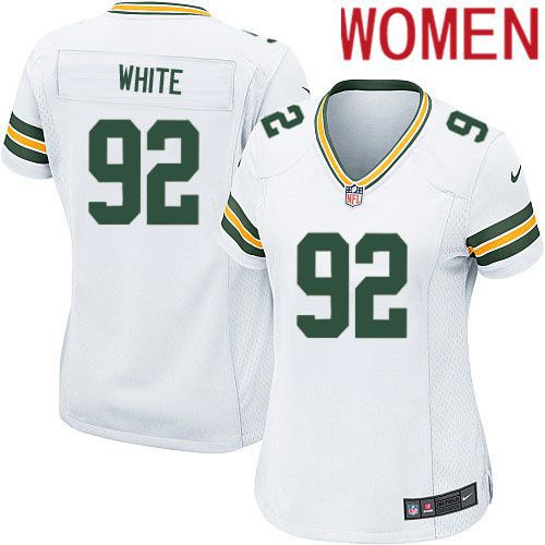 Women Green Bay Packers #92 Reggie White White Nike Game NFL Jersey->women nfl jersey->Women Jersey